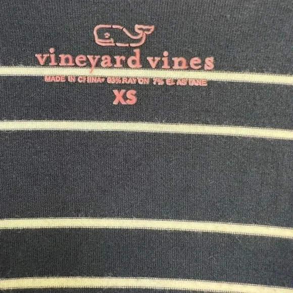 Vineyard Vines navy & white stripe faux wrap Size XS - Picture 4 of 6